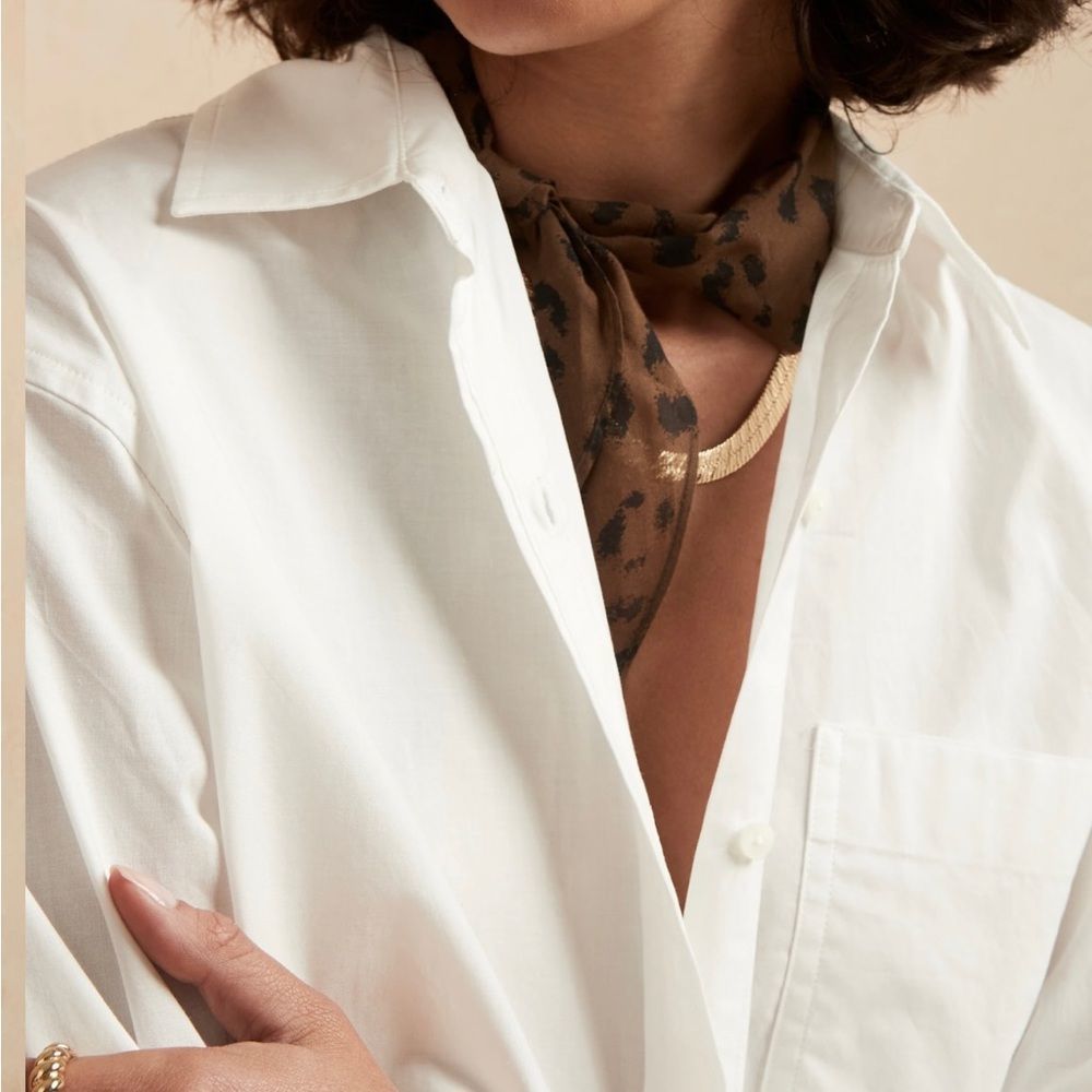 BR Cotton Button Down Dress Shirt White -Size Small